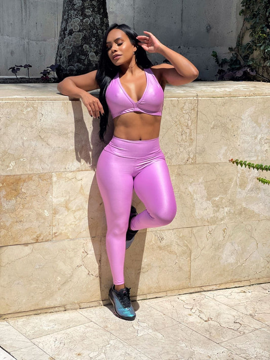 RL Fitness Branded Feaux Leather Two Piece